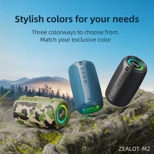 ZEALOT-M2 Bluetooth Dinamik, Ultra Portativ, 15 Saata qədər İstifadə, IP65 Suya və Toza Davamlı, Outdoor üçün Güclü Səs - Image 4