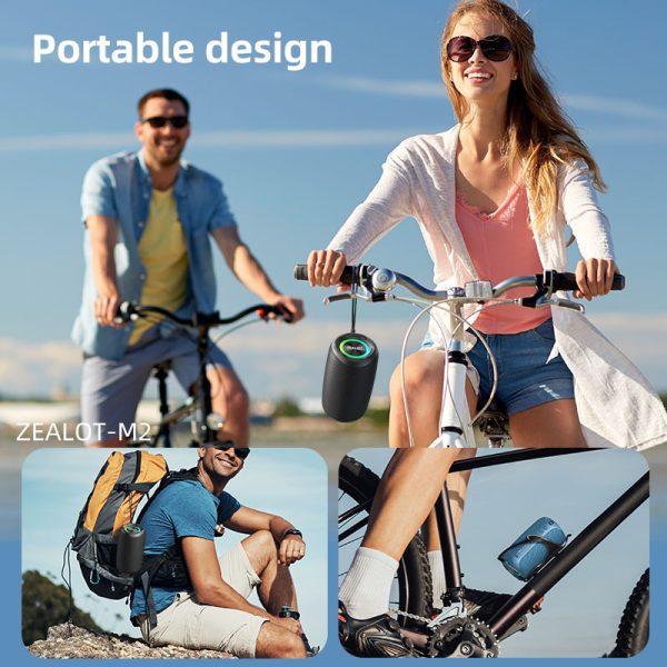 ZEALOT-M2 Bluetooth Dinamik, Ultra Portativ, 15 Saata qədər İstifadə, IP65 Suya və Toza Davamlı, Outdoor üçün Güclü Səs - Image 3