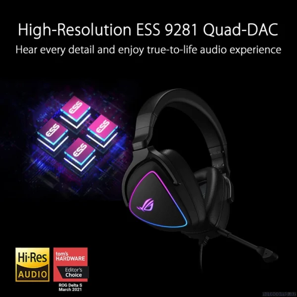 ASUS ROG DELTA S Gaming headset 90YH02K0-B2UA00 - Image 4