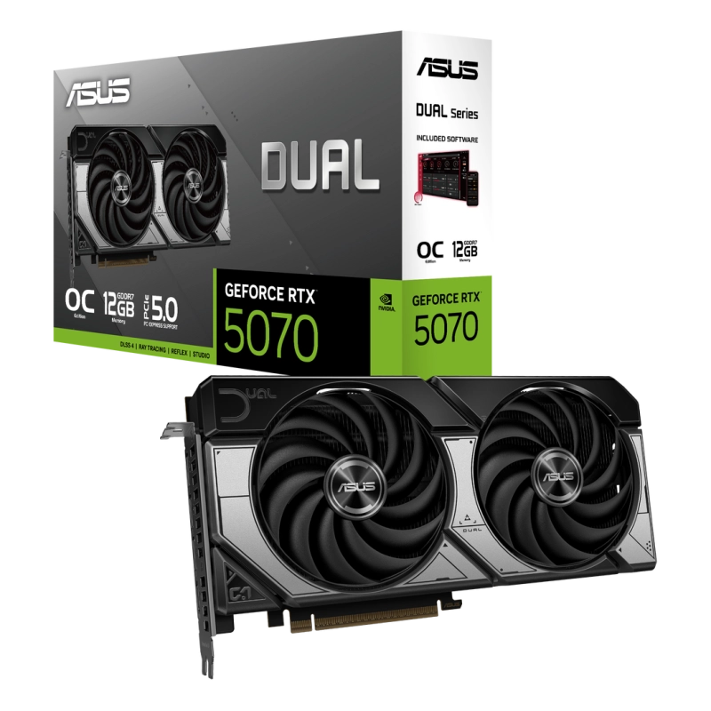 ASUS Dual GeForce RTX 5070 12GB GDDR7 OC Edition (90YV0M17-M0NA00)