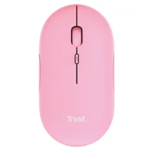 Trust Puck Rechargeable Pink Mouse ultra-nazik çəhrayı simsiz siçan ön görünüşü.