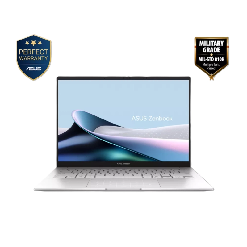 ASUS ZenBook 14 OLED UX3405CA-ST1109 ultra-nazik premium noutbuk ön görünüşü.
