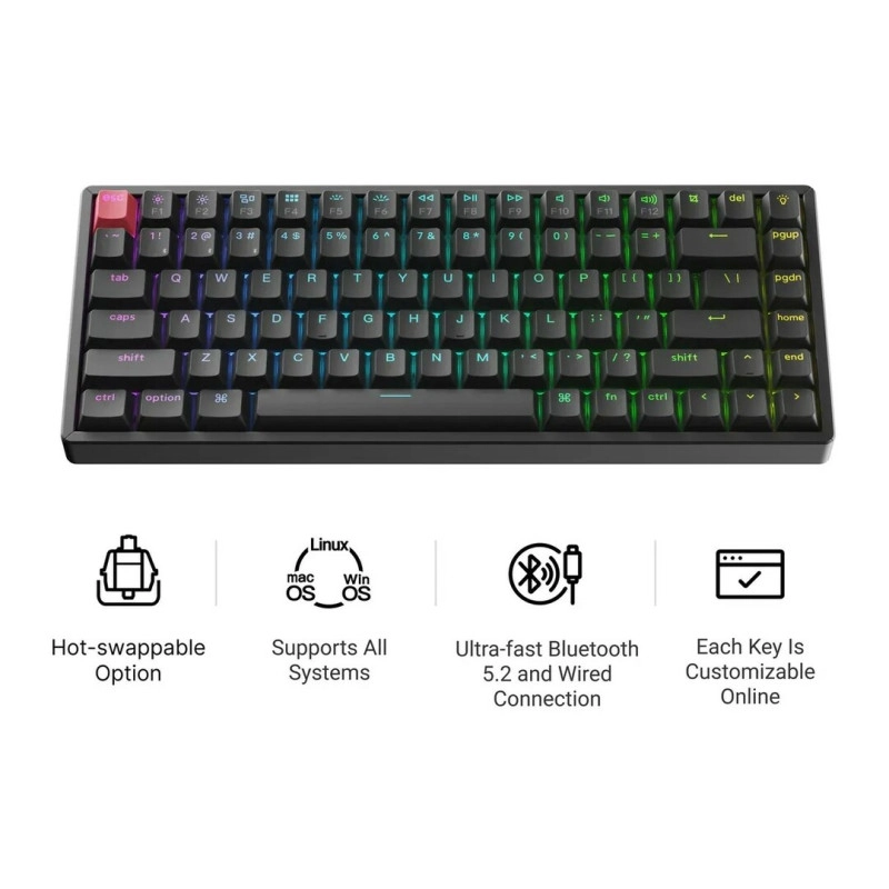 Keychron K2 Version 3 Swappable RGB Backlight Red Switch K2X-H1Z-AZ